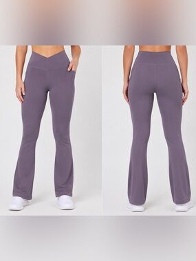 🩷. 647.  High Waisted Flare Yoga Pants with Side Pockets – Lavender Activewear